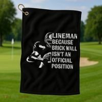 Brick Wall Isn't An Position Football Lineman Gifts Golf Towel thumb 1