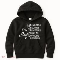 Brick Wall Isn't An Position Football Lineman Gifts Kids Hoodie thumb 0