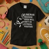 Brick Wall Isn't An Position Football Lineman Gifts Kids T-Shirt thumb 3