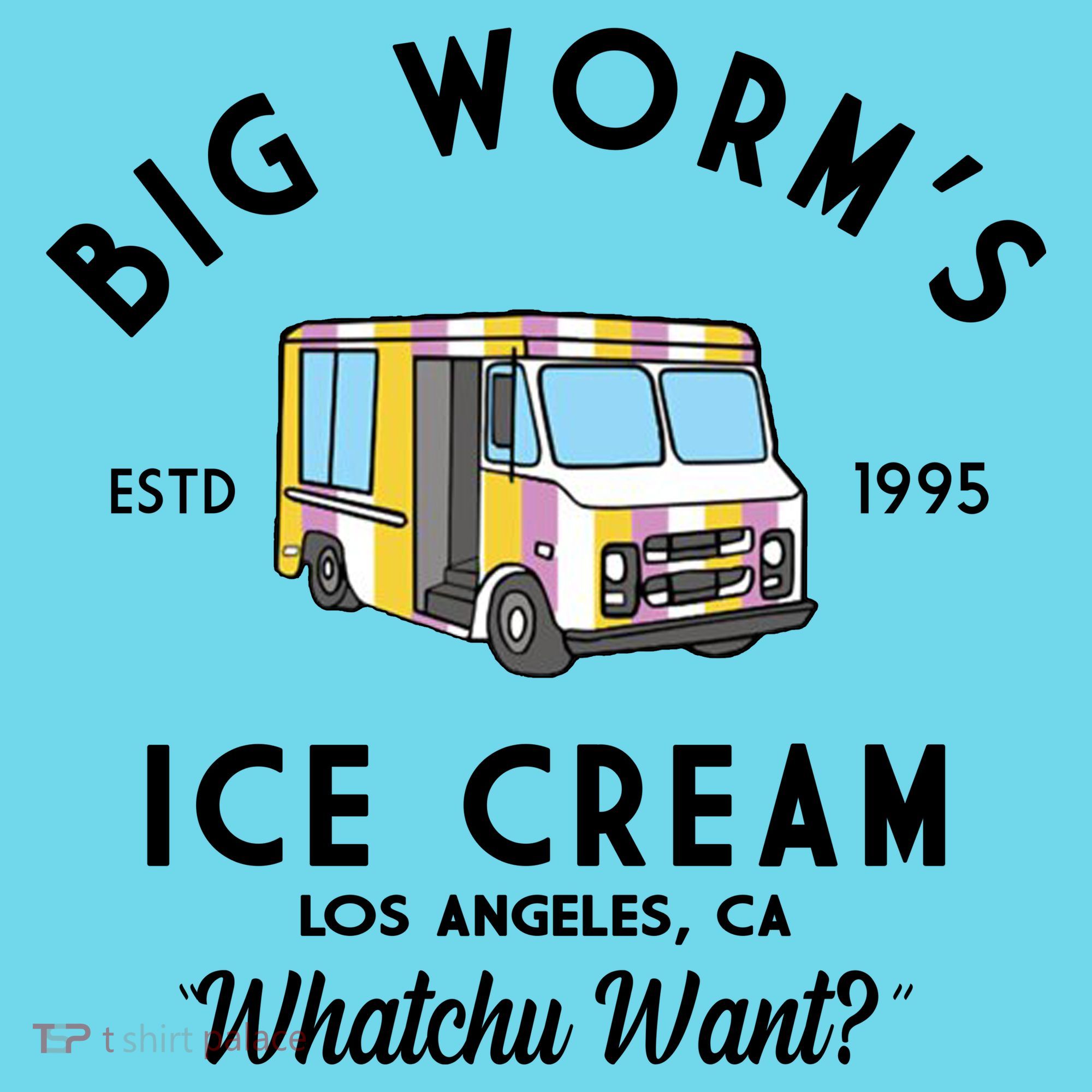 Big Worms Ice Cream Truck Vintage 1995 T-Shirt