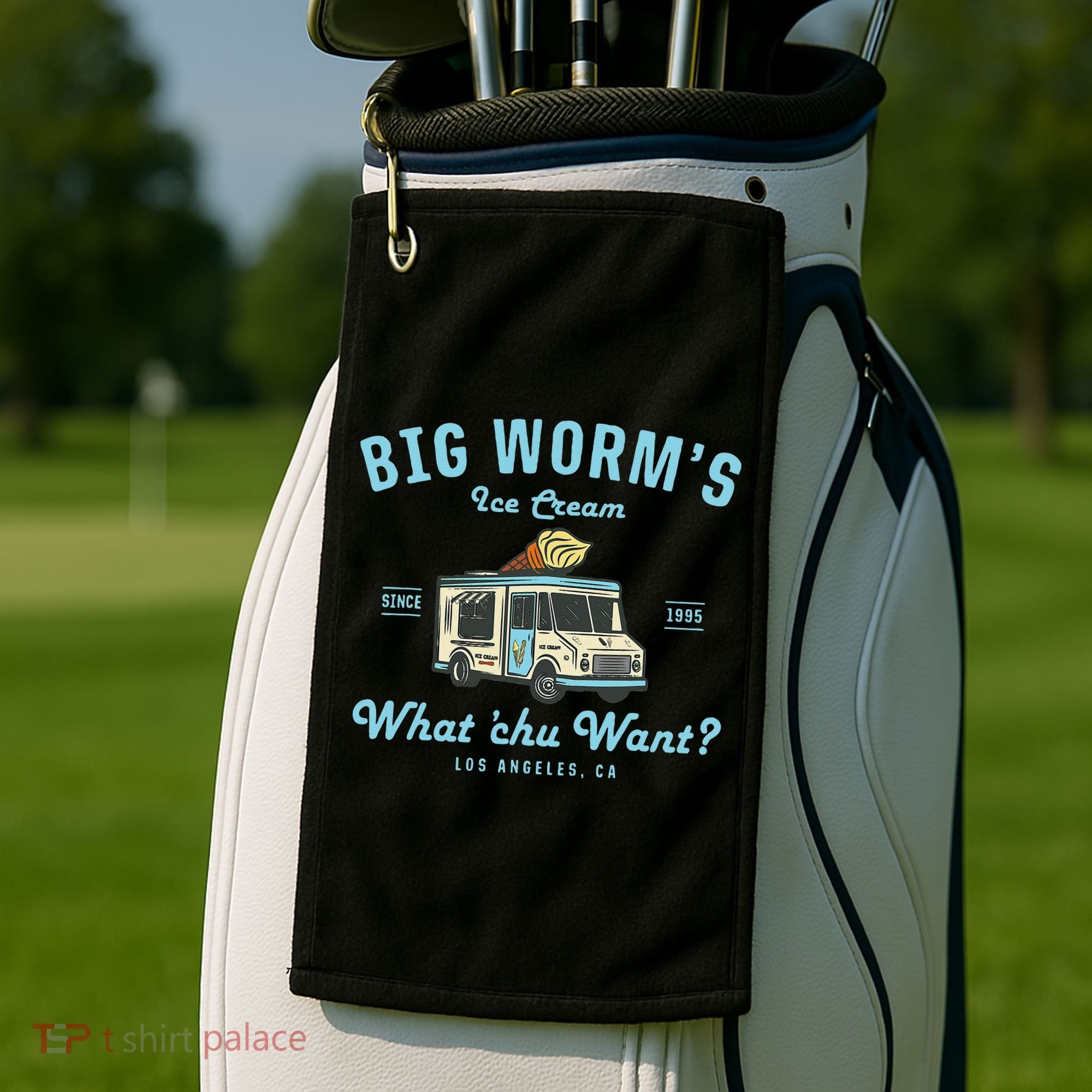 Big Worms Ice Cream Truck What Chu Want Golf Towel