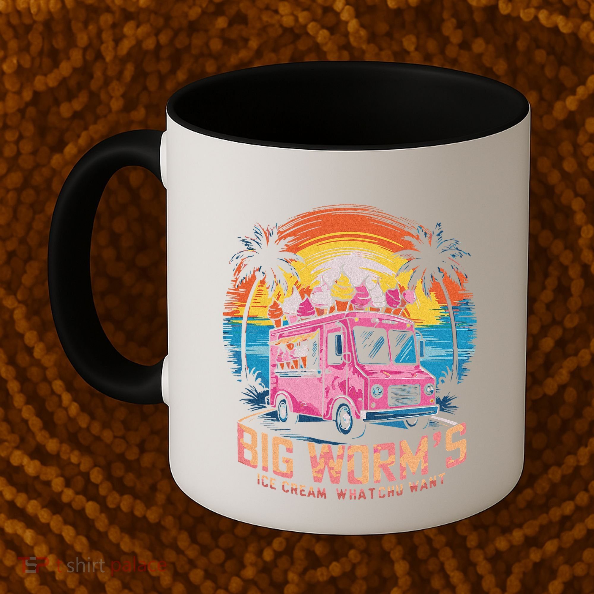 Big WormS Ice Cream Whatchu Want Funny Ice Cream Lovers Coffee Mug