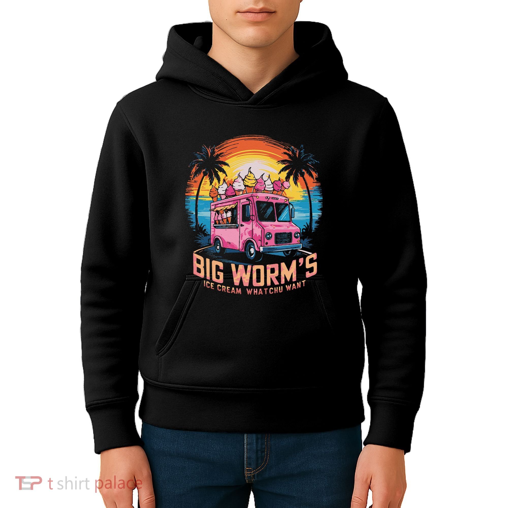 Big WormS Ice Cream Whatchu Want Funny Ice Cream Lovers Kids Hoodie
