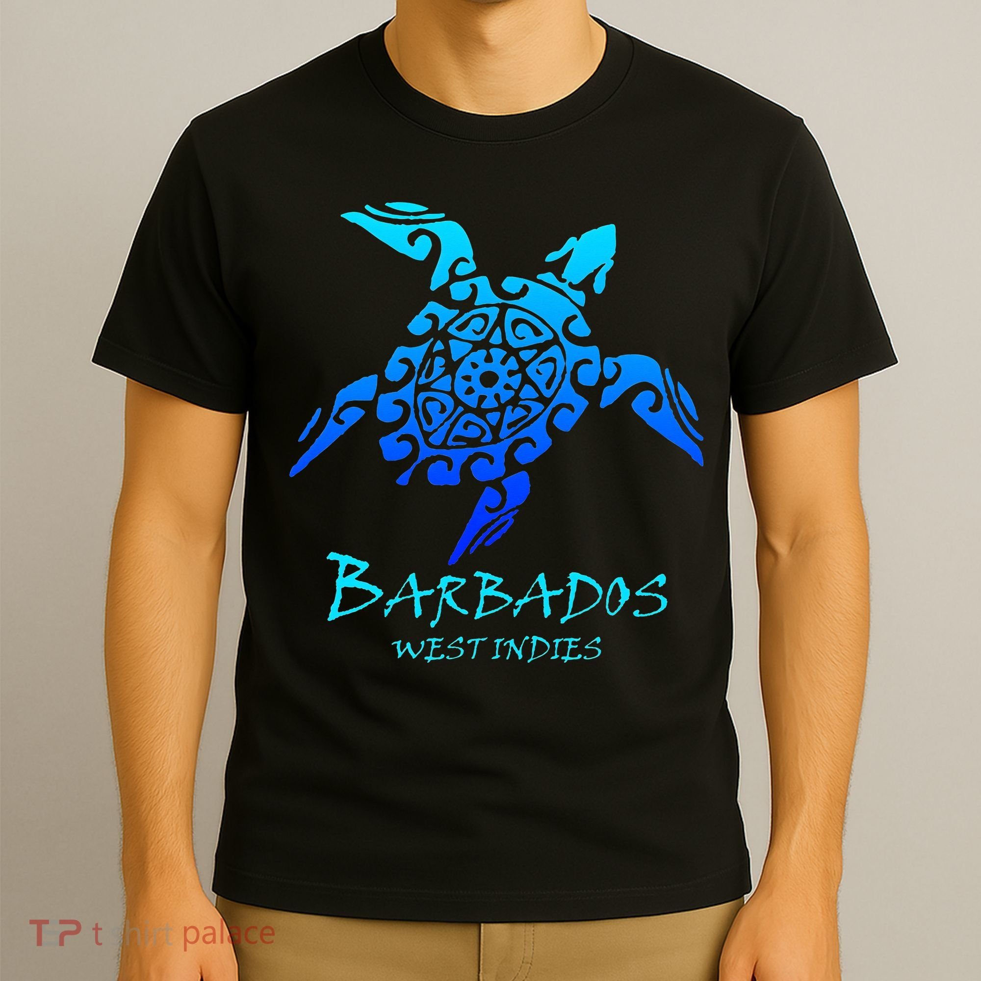Barbados, West Indies Vintage Retro Tribal Turtle Vacation T-Shirt