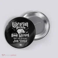 Book Wizard Isn't An Official Job Title Librarian Library Button thumb 0