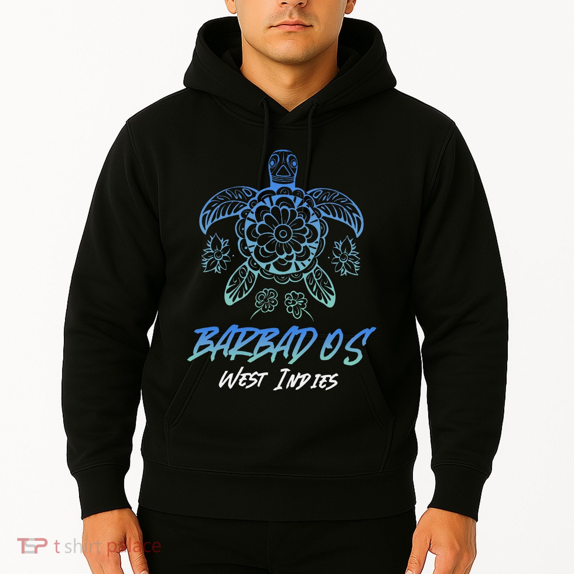 Barbados West Indies Beach Vacation Sea Turtle Tribal Hoodie