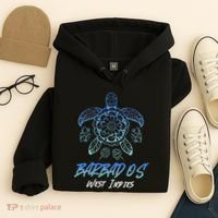 Barbados West Indies Beach Vacation Sea Turtle Tribal Hoodie thumb 4
