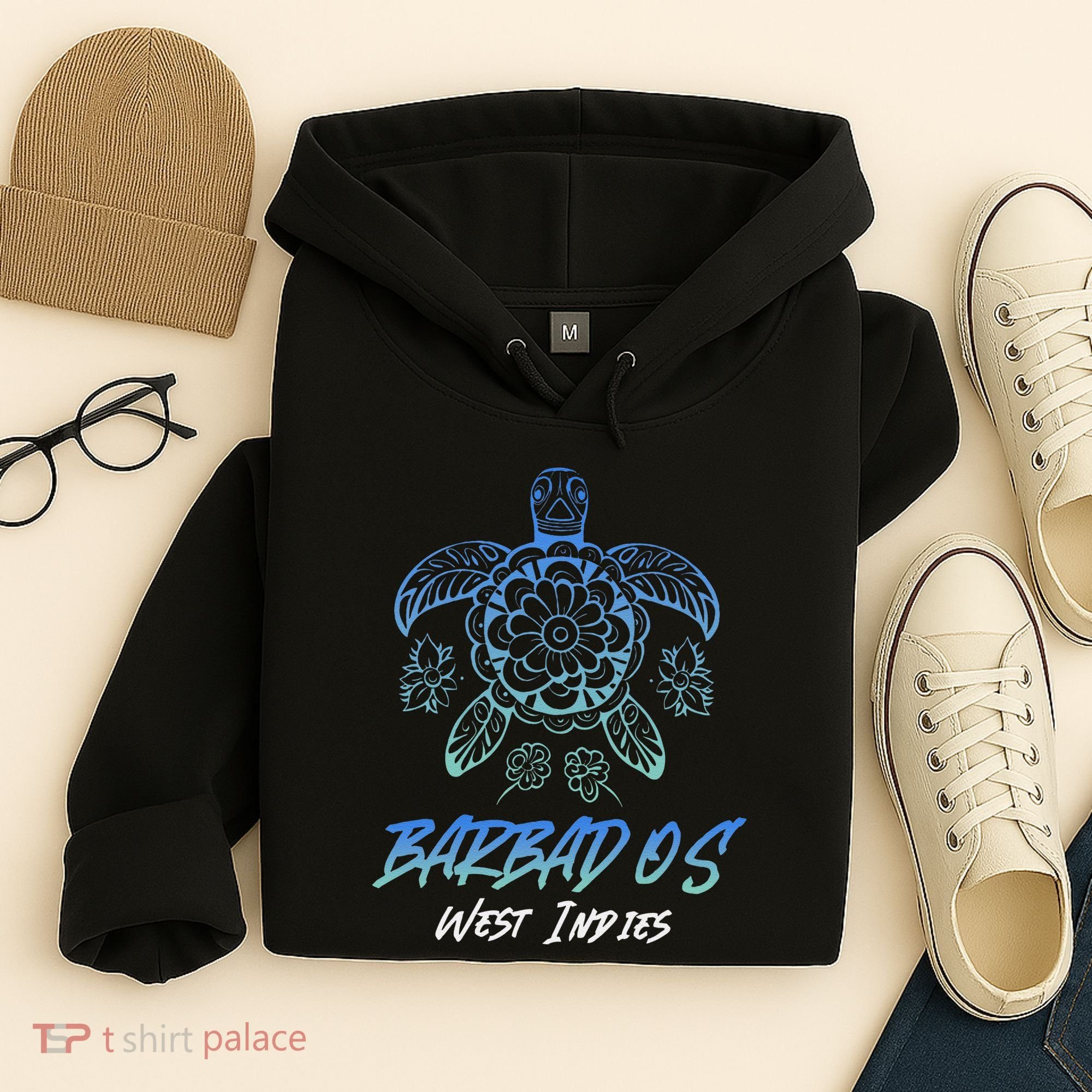Barbados West Indies Beach Vacation Sea Turtle Tribal Hoodie