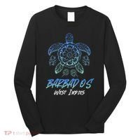 Barbados West Indies Beach Vacation Sea Turtle Tribal Long Sleeve Shirt thumb 0