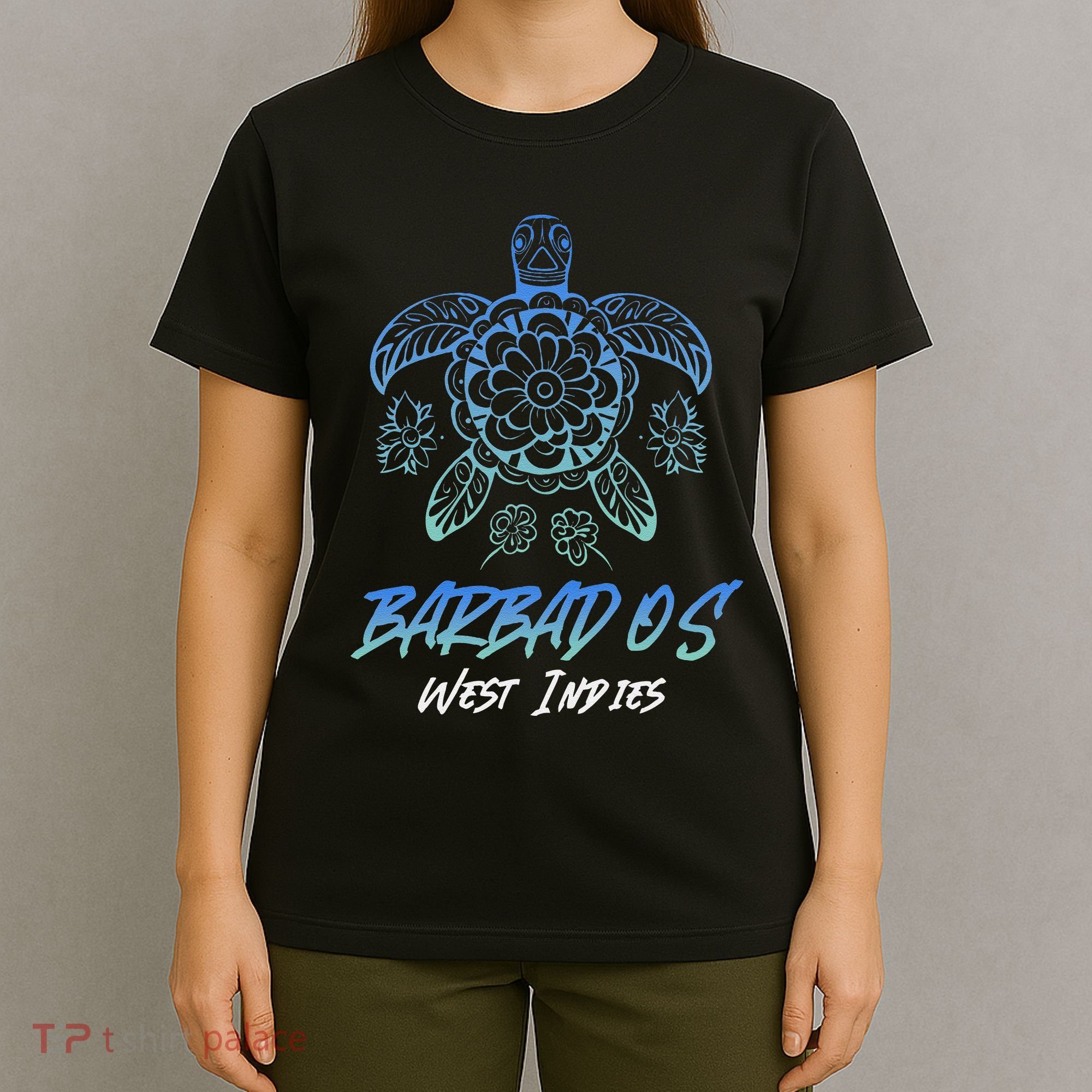 Barbados West Indies Beach Vacation Sea Turtle Tribal T-Shirt