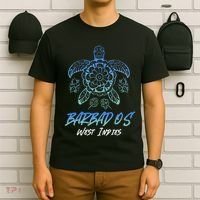 Barbados West Indies Beach Vacation Sea Turtle Tribal T-Shirt thumb 6