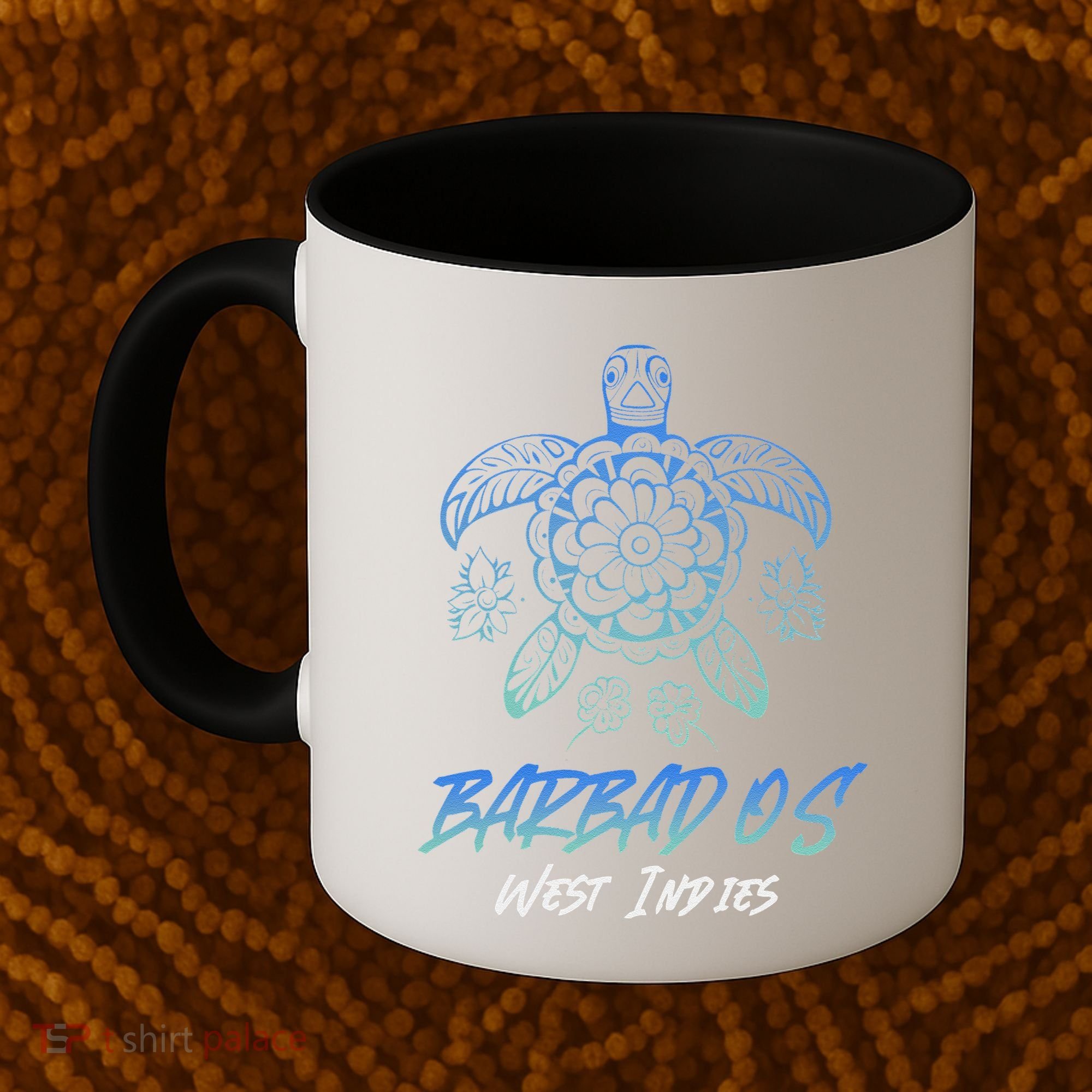 Barbados West Indies Beach Vacation Sea Turtle Tribal Coffee Mug