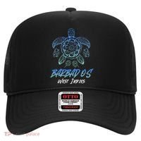 Barbados West Indies Beach Vacation Sea Turtle Tribal Hat thumb 0