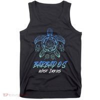 Barbados West Indies Beach Vacation Sea Turtle Tribal Tank Top thumb 0