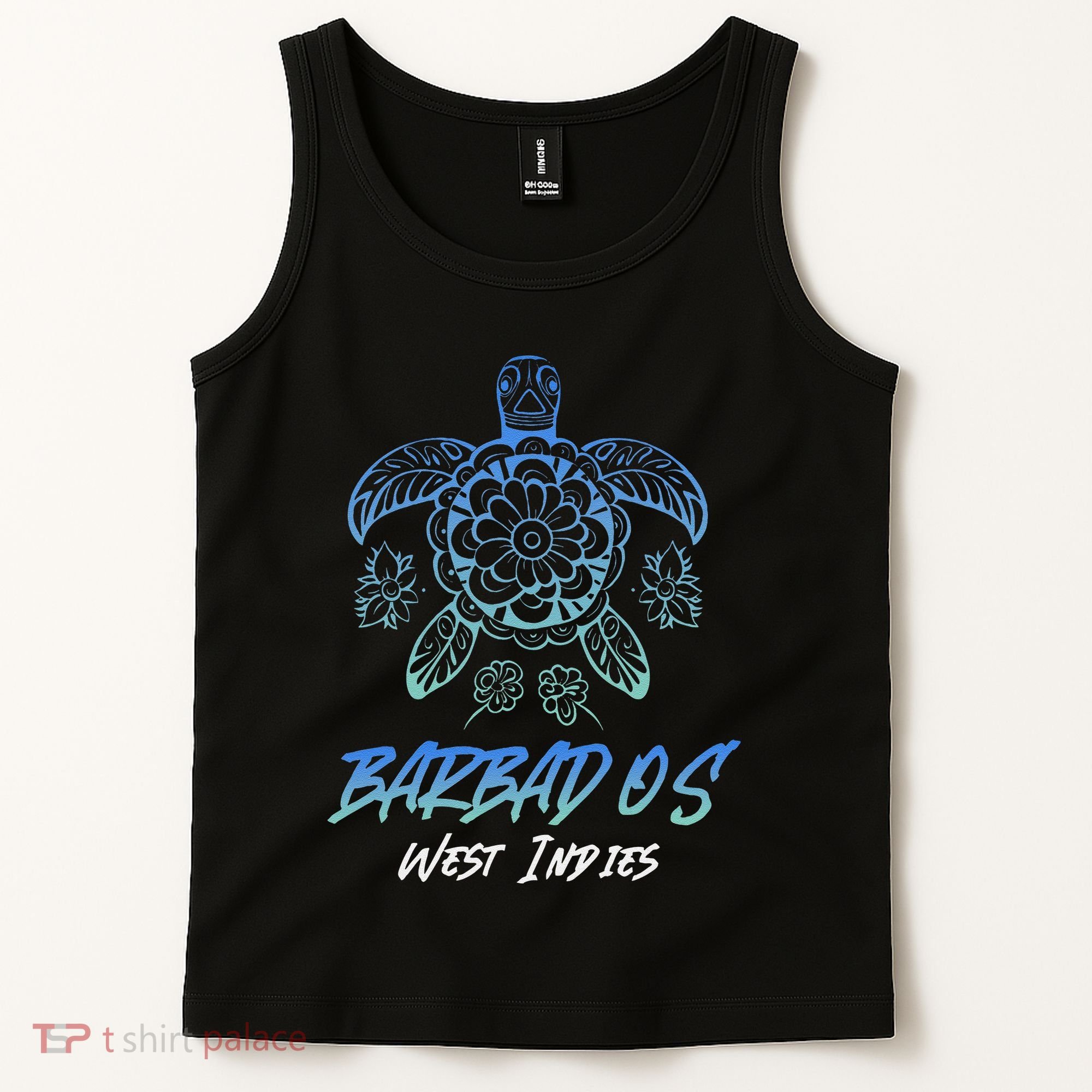 Barbados West Indies Beach Vacation Sea Turtle Tribal Tank Top