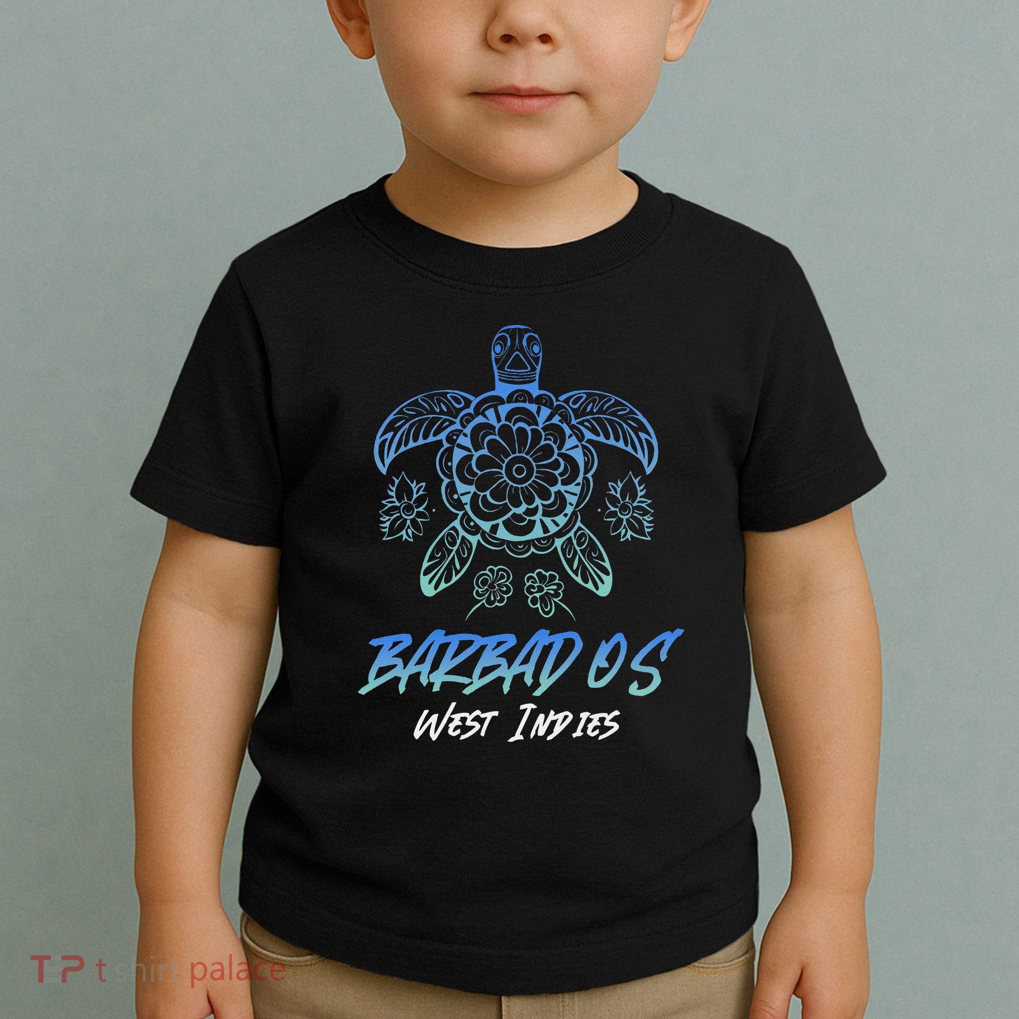 Barbados West Indies Beach Vacation Sea Turtle Tribal Toddler T-Shirt