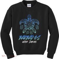 Barbados West Indies Beach Vacation Sea Turtle Tribal Kids Sweatshirt thumb 0