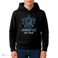 Barbados West Indies Beach Vacation Sea Turtle Tribal Kids Hoodie thumb 4