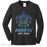 Barbados West Indies Beach Vacation Sea Turtle Tribal Kids Long Sleeve Shirt thumb 0