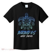 Barbados West Indies Beach Vacation Sea Turtle Tribal Kids T-Shirt thumb 0