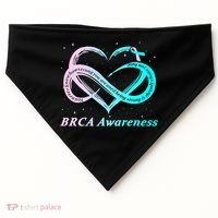 BRCA Warrior I'm Fine Breast Cancer Awareness USA-Made Doggie Bandana thumb 0