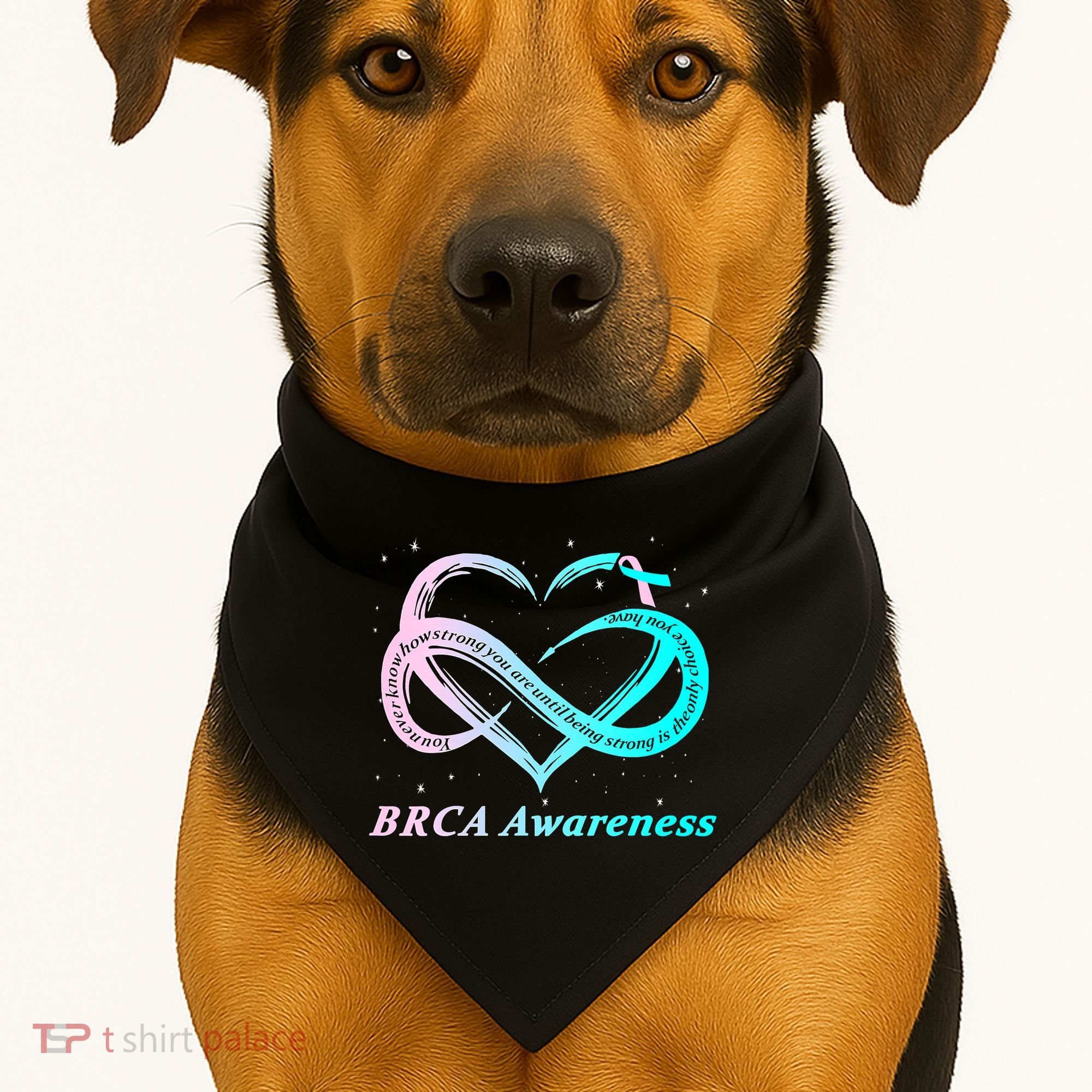 BRCA Warrior I'm Fine Breast Cancer Awareness USA-Made Doggie Bandana