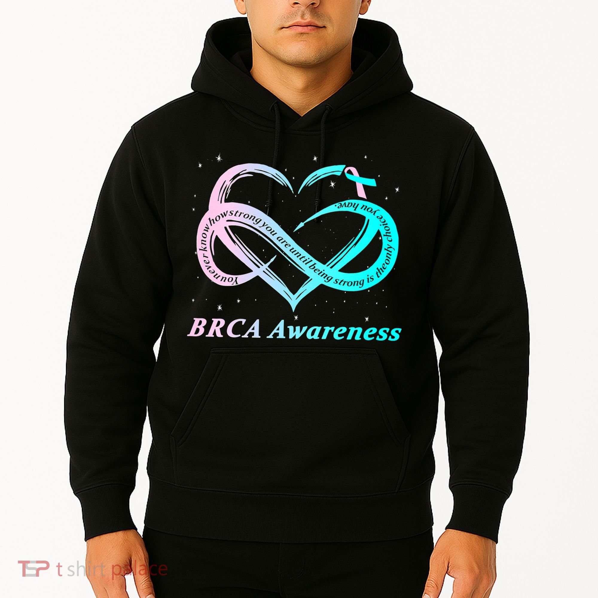 BRCA Warrior I'm Fine Breast Cancer Awareness Hoodie