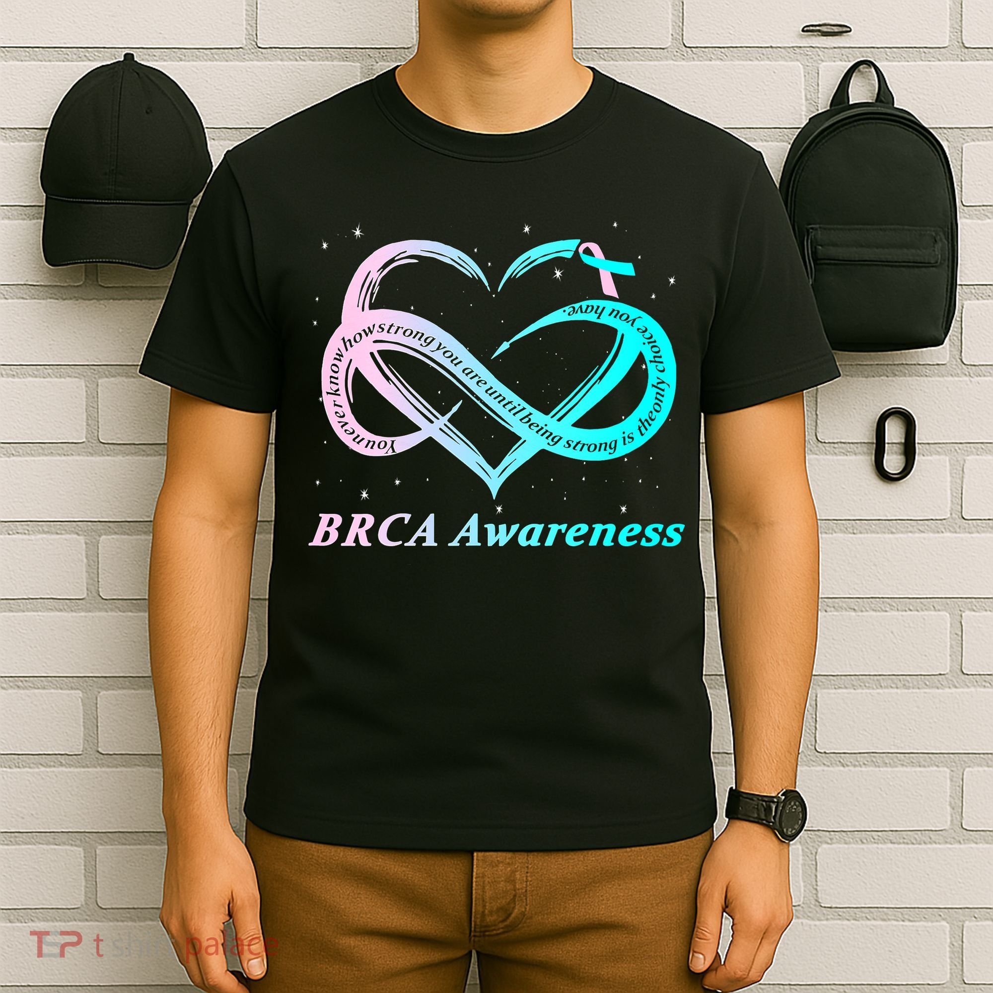 BRCA Warrior I'm Fine Breast Cancer Awareness T-Shirt