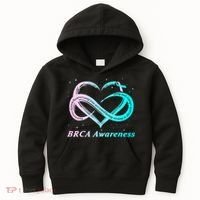 BRCA Warrior I'm Fine Breast Cancer Awareness Kids Hoodie thumb 0