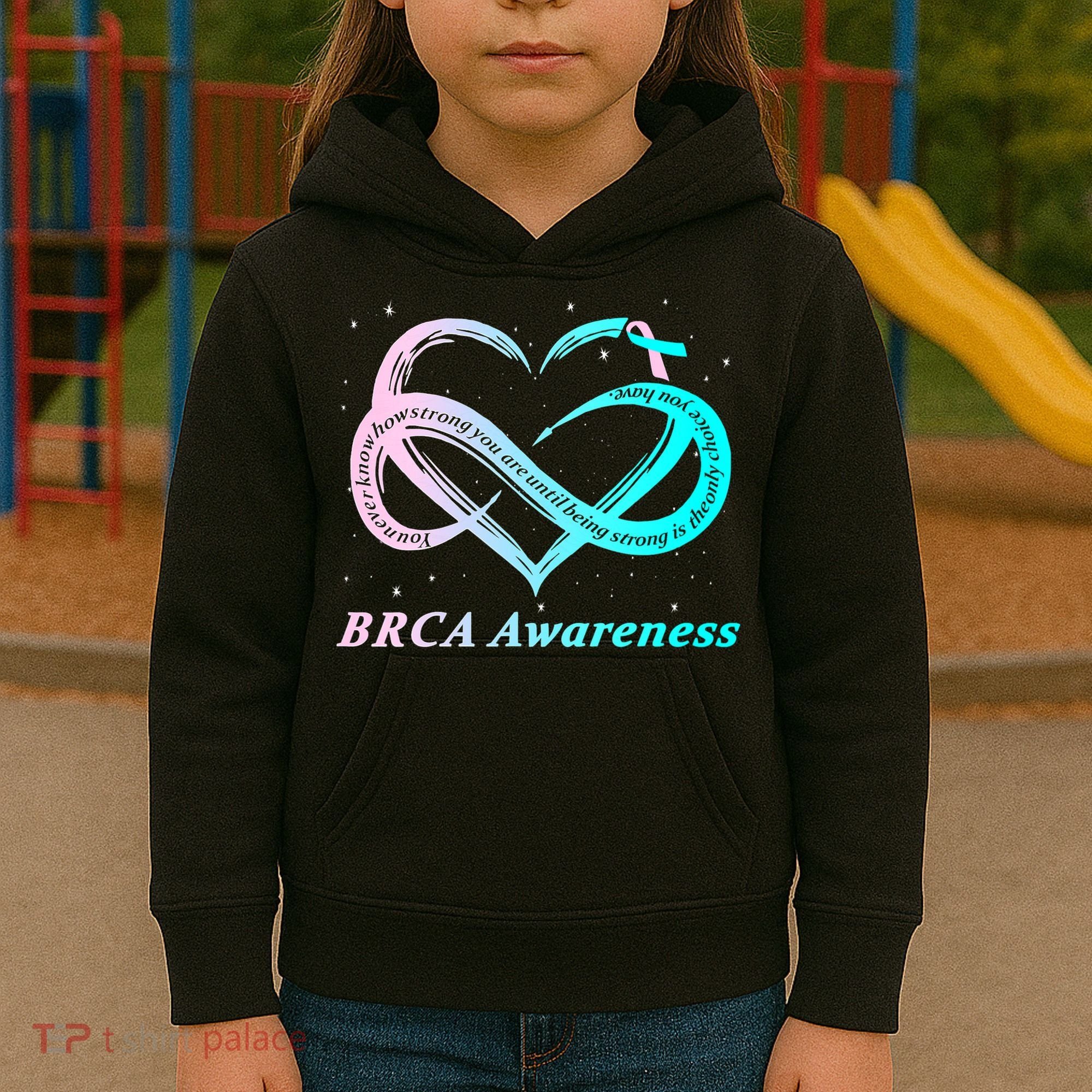 BRCA Warrior I'm Fine Breast Cancer Awareness Kids Hoodie