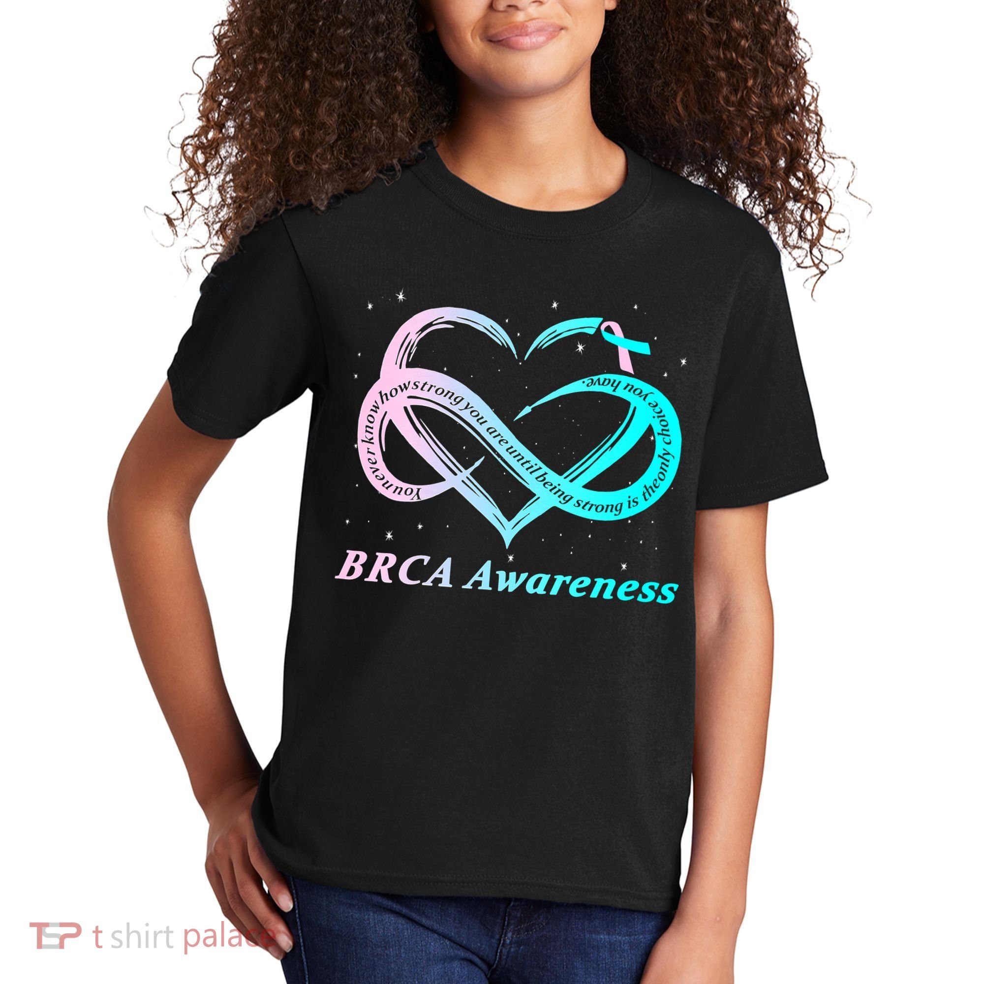 BRCA Warrior I'm Fine Breast Cancer Awareness Kids T-Shirt