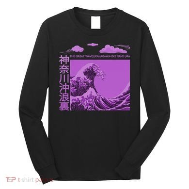 Big Wavy Japanese Purple  Long Sleeve Shirt