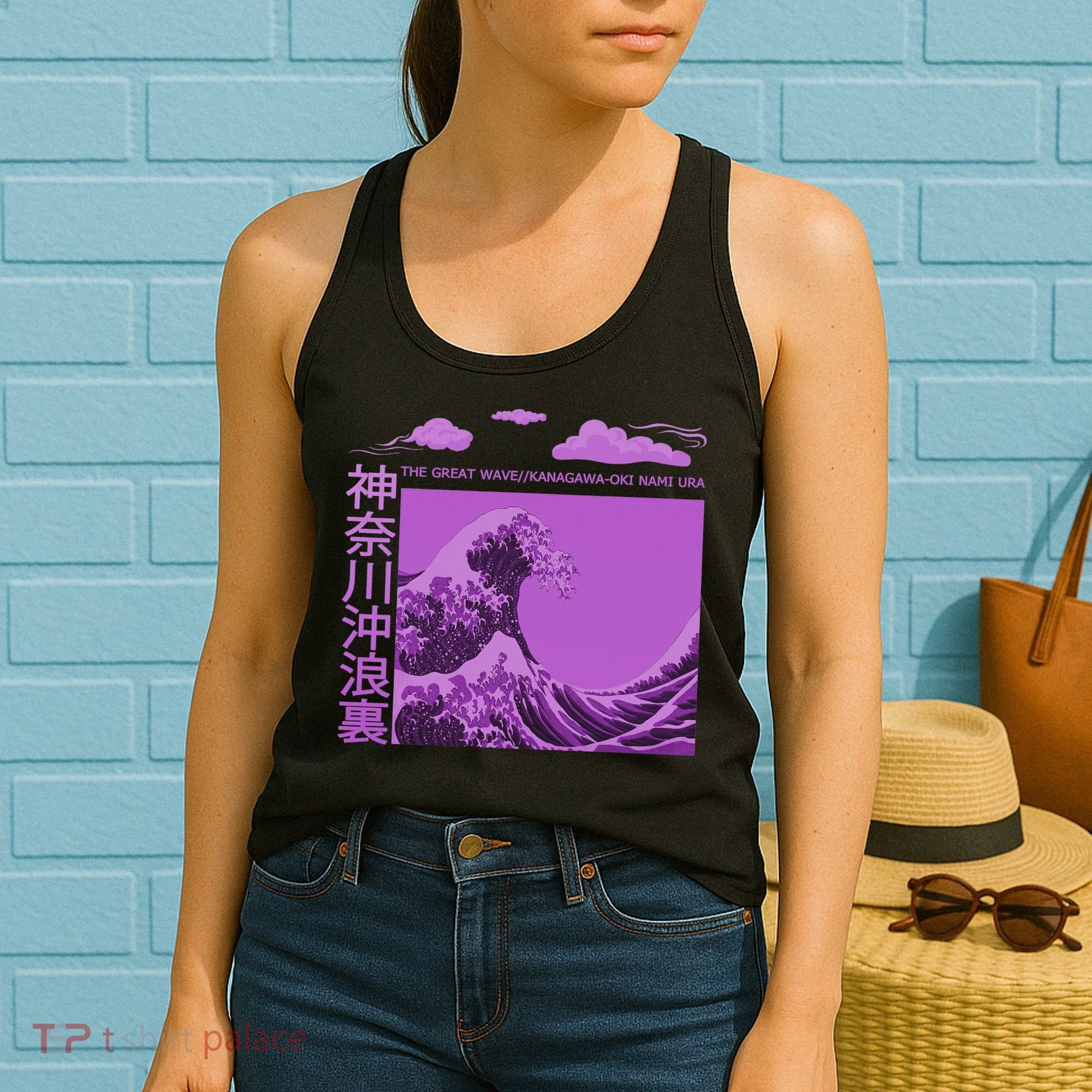 Big Wavy Japanese Purple  Women's Tank Top