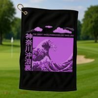 Big Wavy Japanese Purple  Golf Towel thumb 1