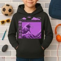 Big Wavy Japanese Purple  Kids Hoodie thumb 2