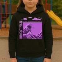 Big Wavy Japanese Purple  Kids Hoodie thumb 3