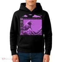 Big Wavy Japanese Purple  Kids Hoodie thumb 4