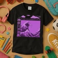 Big Wavy Japanese Purple  Kids T-Shirt thumb 3