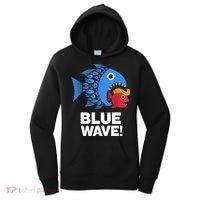 Blue Wave Kamala Funny Big Fish Eat Little Fish Trump Hair Women's Hoodie thumb 0