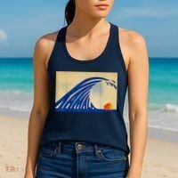 Blue Wave Kamala Funny Anti Trump Women's Tank Top thumb 2