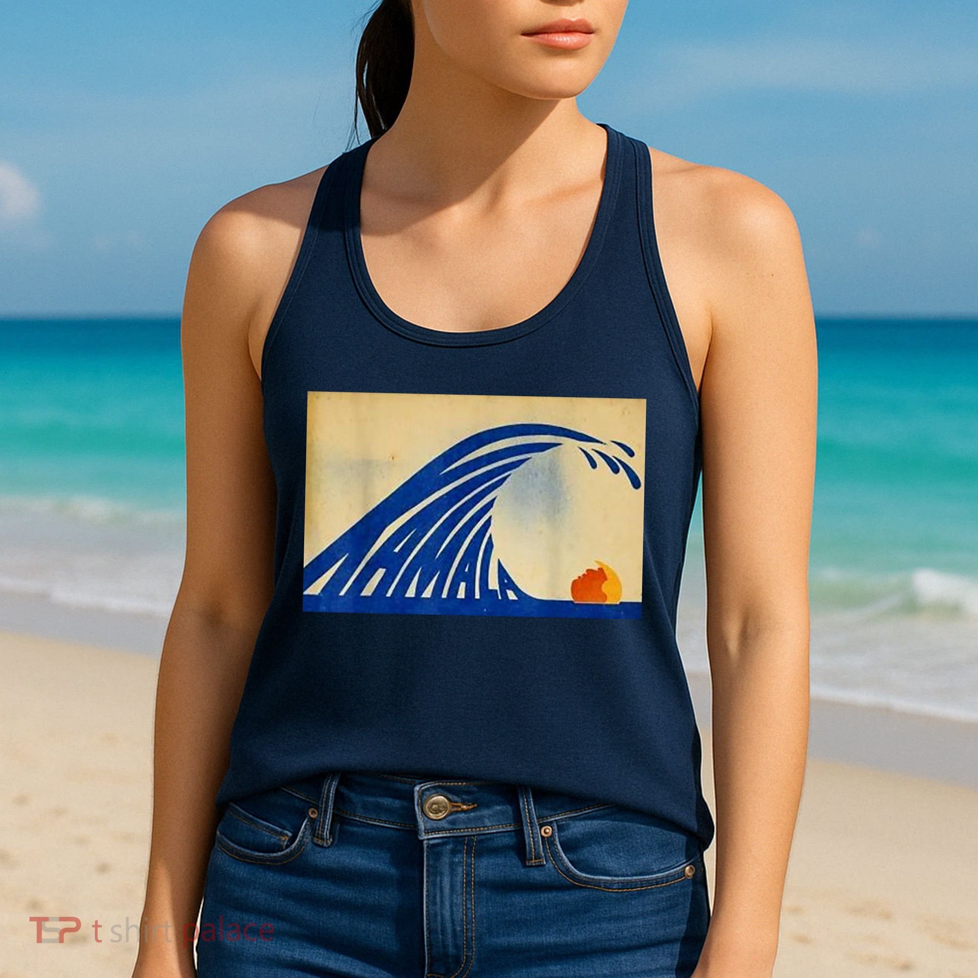 Blue Wave Kamala Funny Anti Trump Women's Tank Top