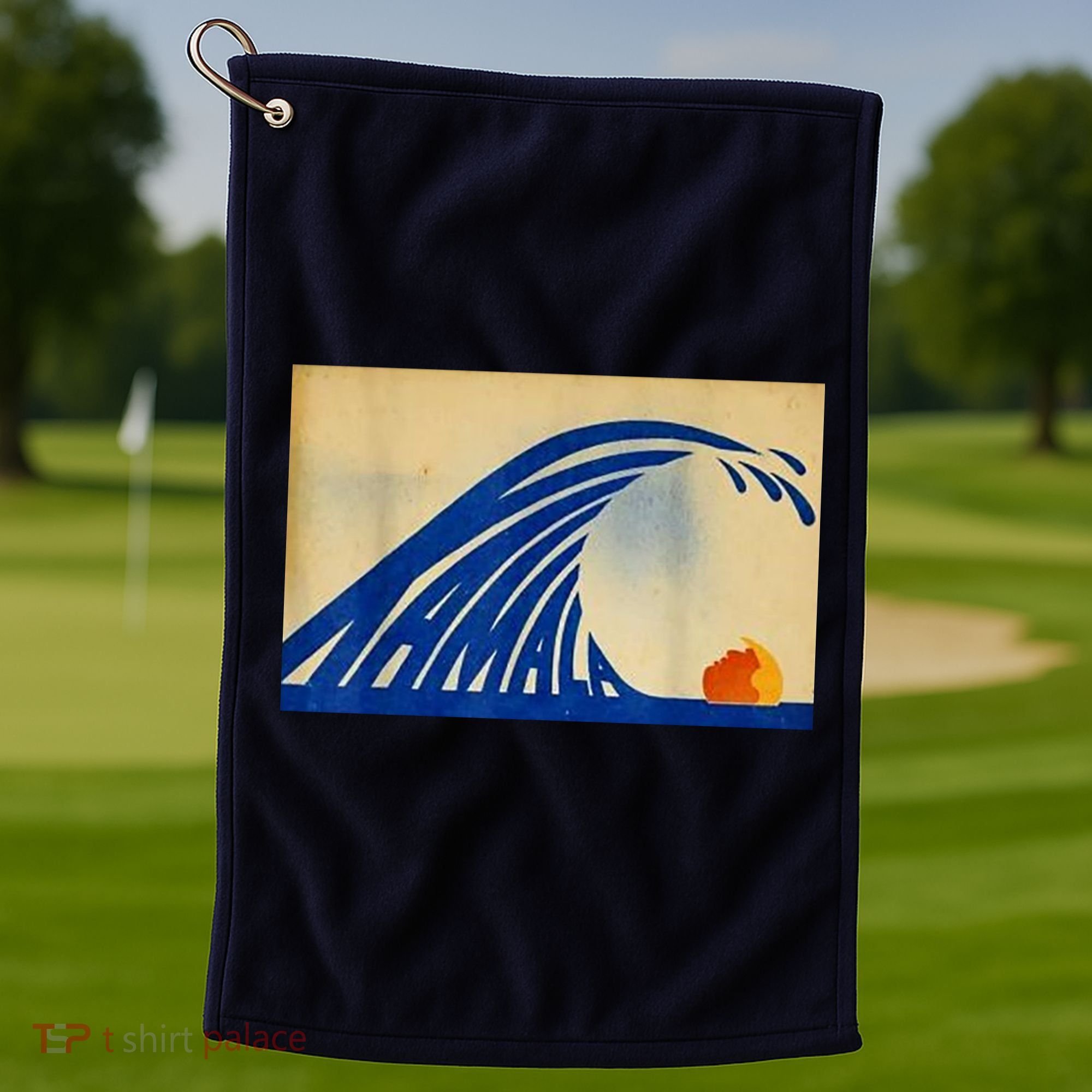 Blue Wave Kamala Funny Anti Trump Golf Towel