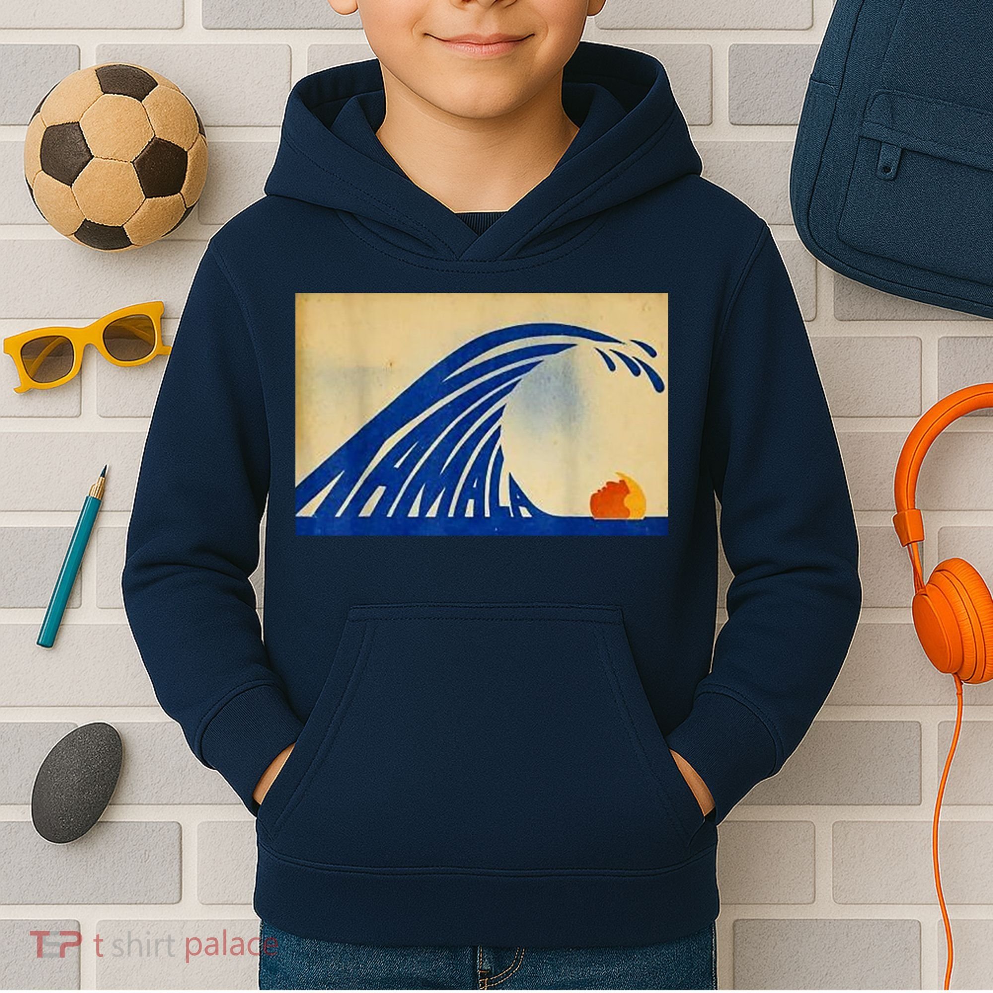 Blue Wave Kamala Funny Anti Trump Kids Hoodie
