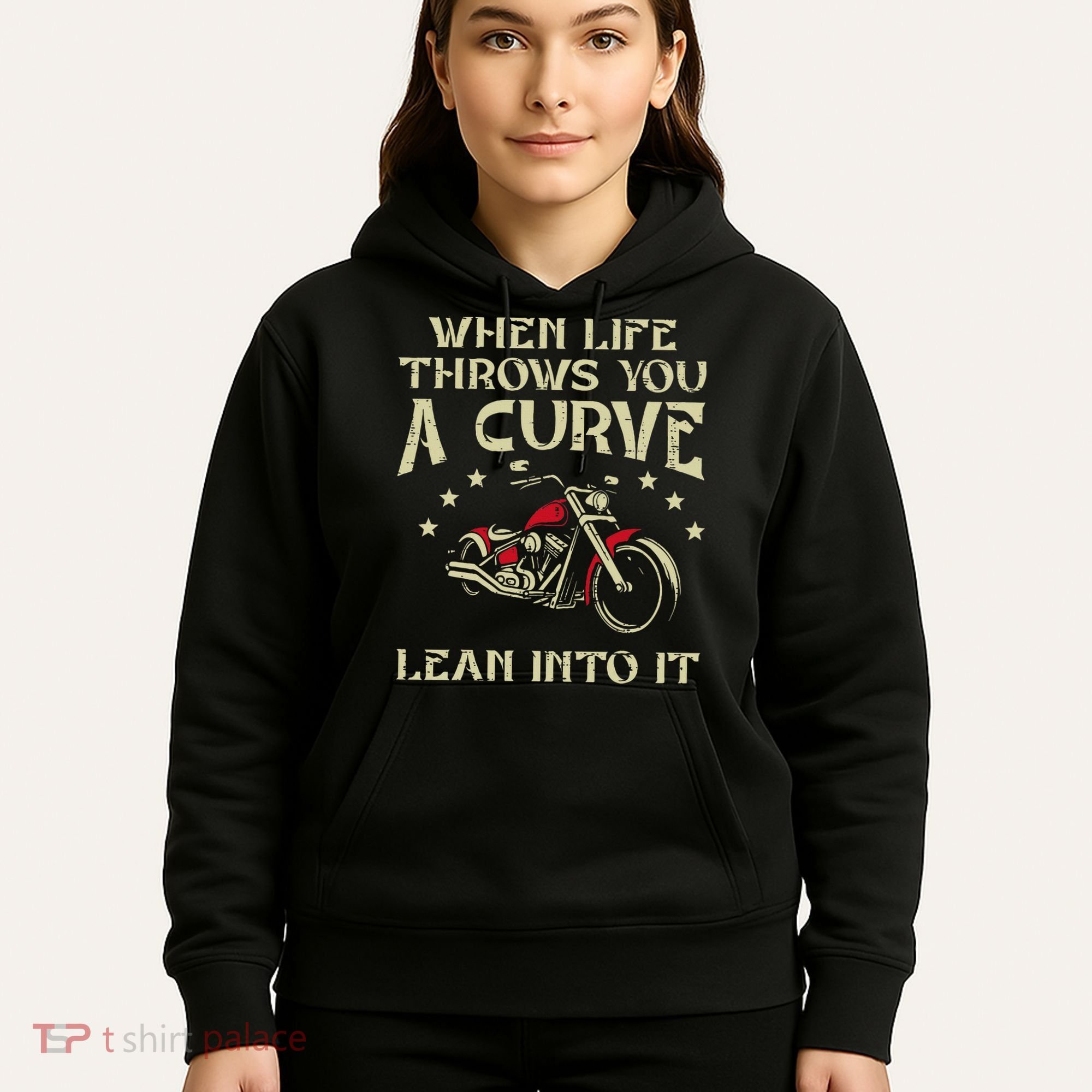 Biker When Life Throws You A Curve Motorcycle Hoodie