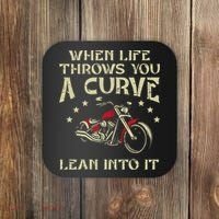 Biker When Life Throws You A Curve Motorcycle Coaster thumb 0