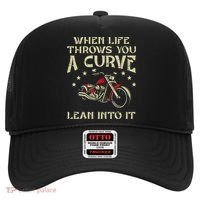 Biker When Life Throws You A Curve Motorcycle Hat thumb 0