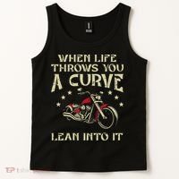 Biker When Life Throws You A Curve Motorcycle Tank Top thumb 2