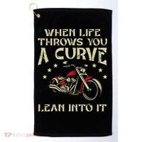 Biker When Life Throws You A Curve Motorcycle Golf Towel thumb 0
