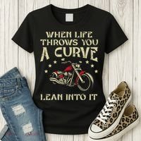 Biker When Life Throws You A Curve Motorcycle Women's T-Shirt thumb 3