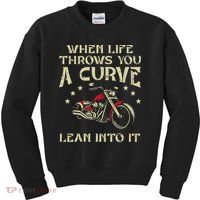Biker When Life Throws You A Curve Motorcycle Kids Sweatshirt thumb 0